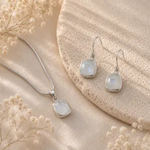 parure pierre de lune argent 925 facettée