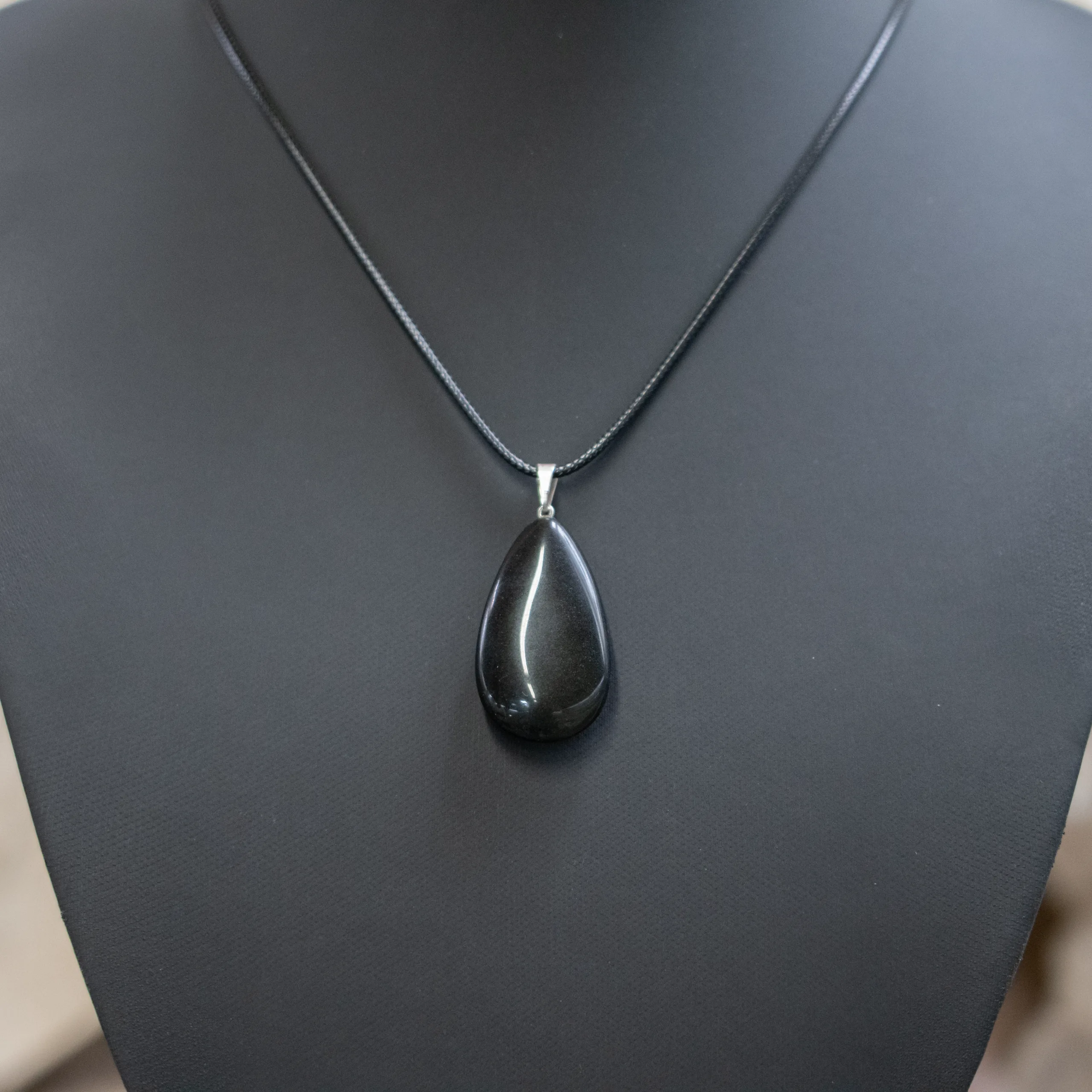 Pendentif Obsidienne - Goutte